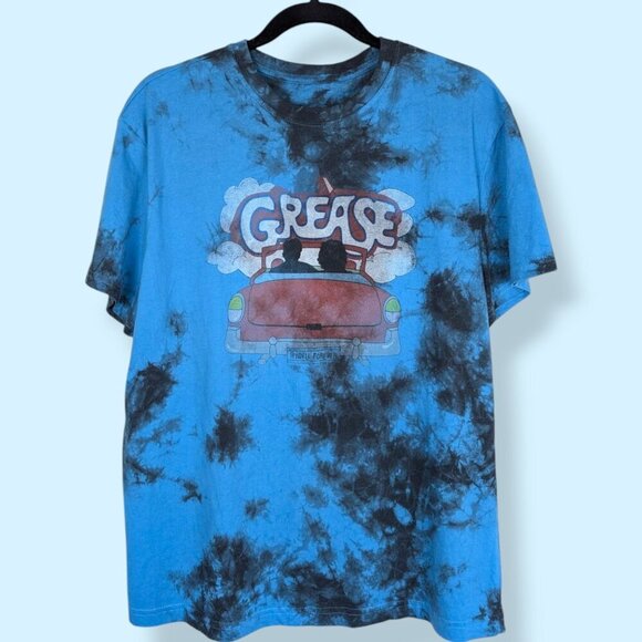 (2/$20) Grease Blue Tie Dye Graphic Tee - Picture 1 of 3